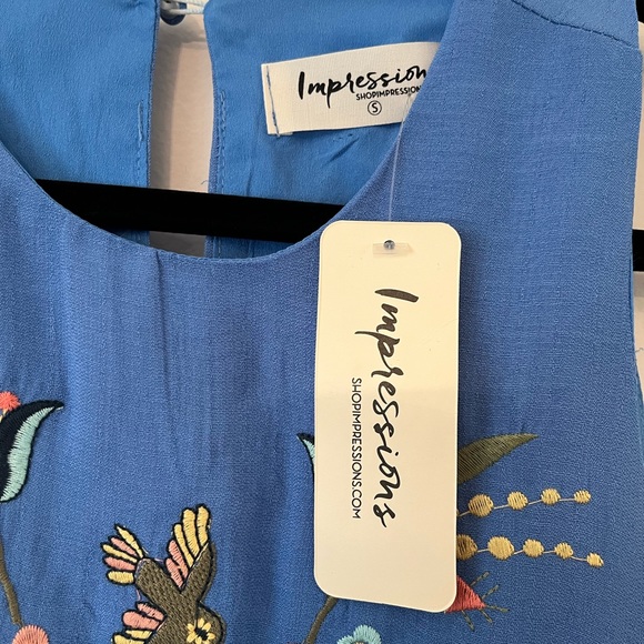 NWT Blue Sleeveless Babydoll Dress - Picture 7 of 10